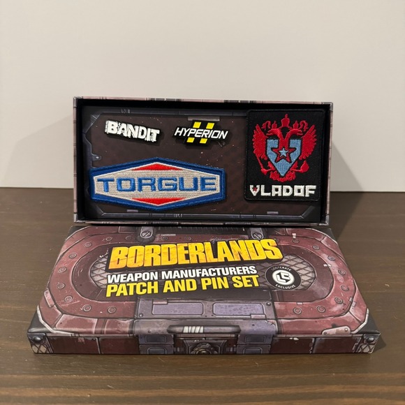 Loot Crate Other - Borderlands Weapon Manufacturers Patch and Pin Set Loot Crate Exclusive New 2017